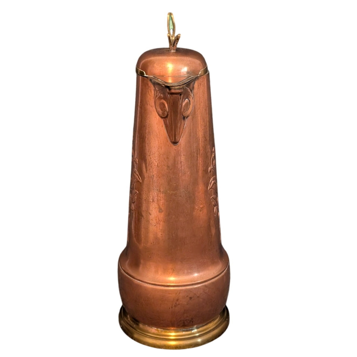 Antique Signed GBN Gebrüder Bing Nürnberg Art Nouveau Copper & Brass Claret Jug