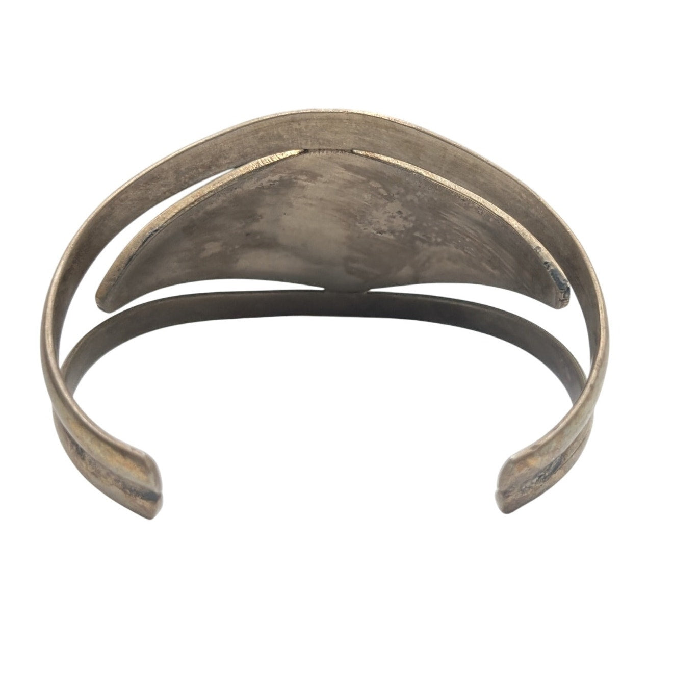 Vintage Mexico Brass Turquoise Tiger Eye Goldstone Inlay Sun Cuff Bracelet