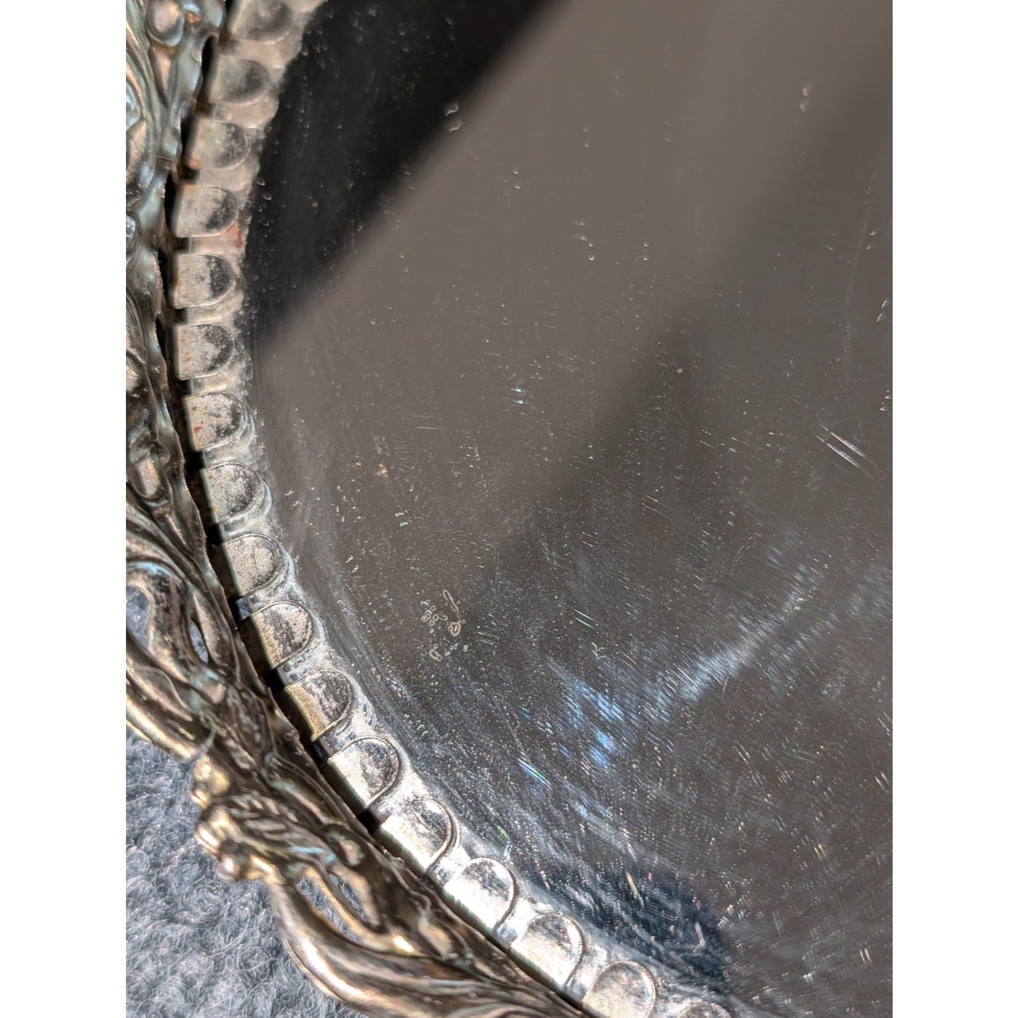 Vintage Hollywood Regency Filigree Vanity Mirror Wall Hanging Tray