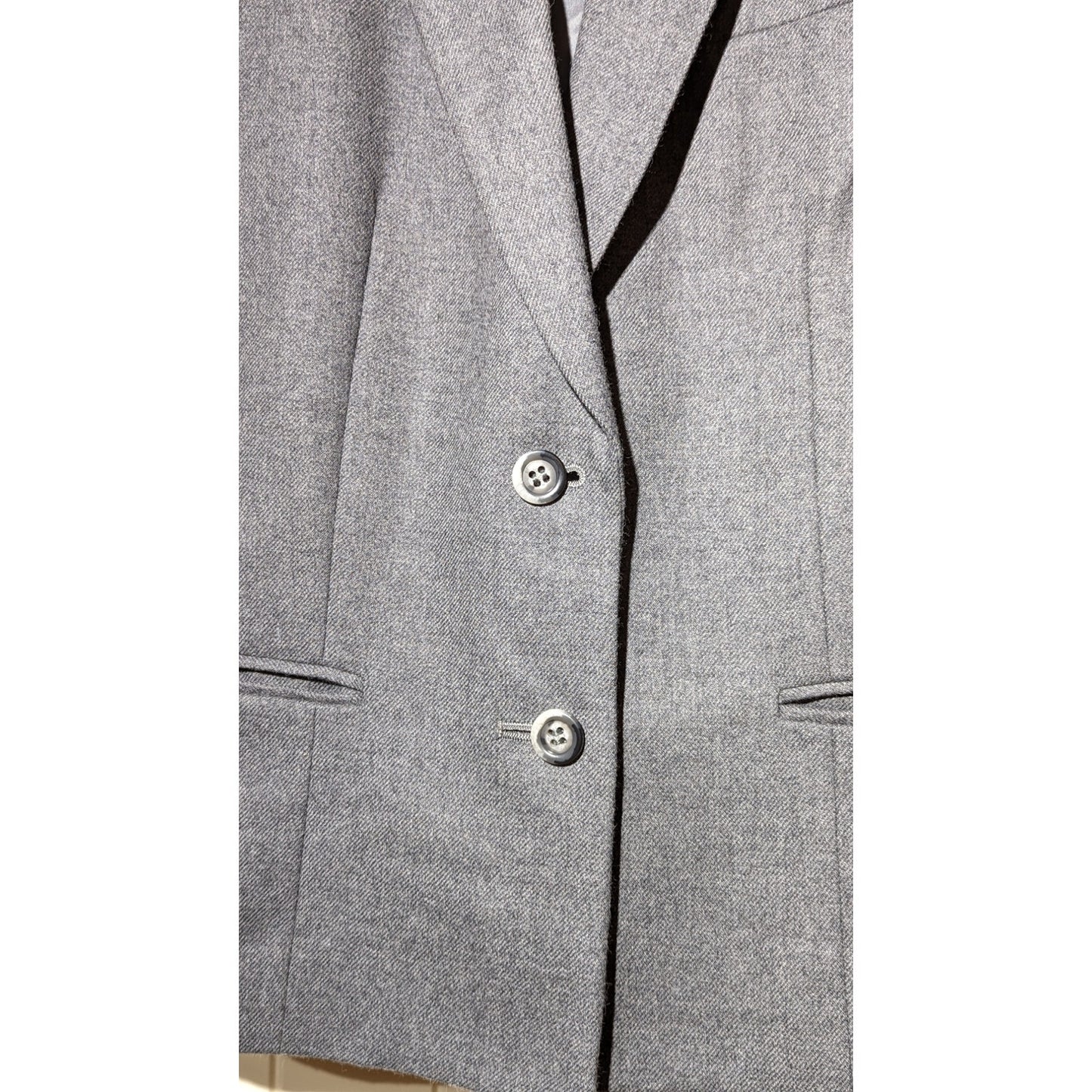 Saks Fifth Avenue Vintage Womens Sz 10 Gray Wool Two Button Blazer