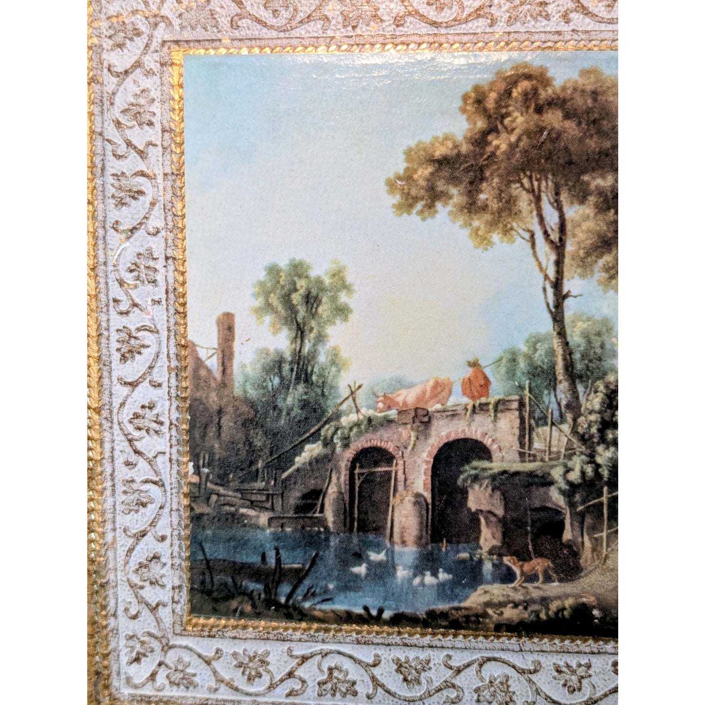 VTG 'The Bridge' by Francois Boucher Copy of Original Painting in Louvre