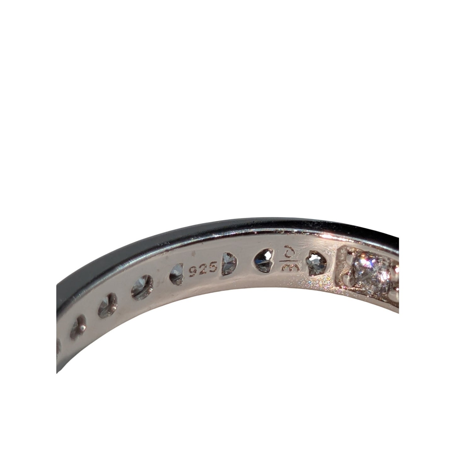 925 Sterling Silver In and Out CZ Hoop Earrings Marked dm