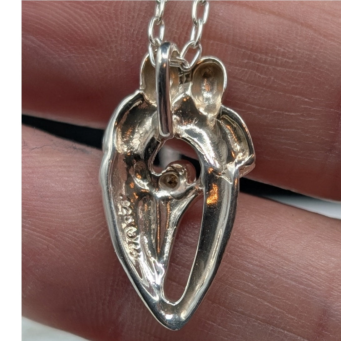 Vtg Carolyn Pollack 925 Sterling Silver Family of Four Love Pendant 18" Necklace
