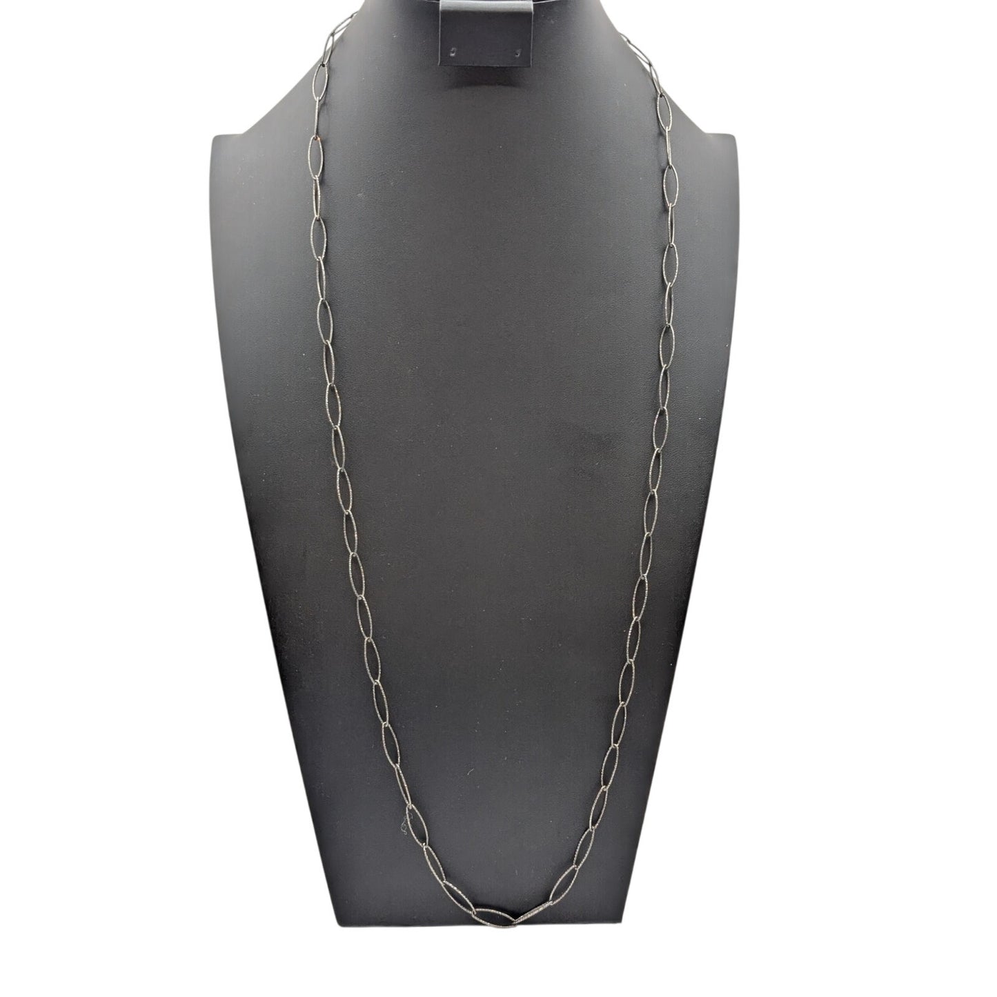 Ashley Schenkein Jewelry Design Elongated Sparkle Gun Metal 36" Toggle Necklace