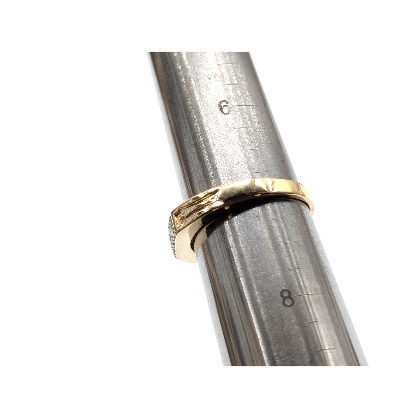 925 Gold Vermeil Set Stones Test as Diamond Marked ABS Ring Size 7