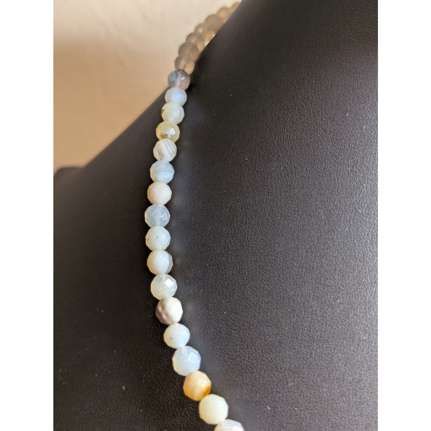 Vintage Jay King DTR Signed Agate Beaded Gemstone 925 Silver 20" Necklace 23.8g