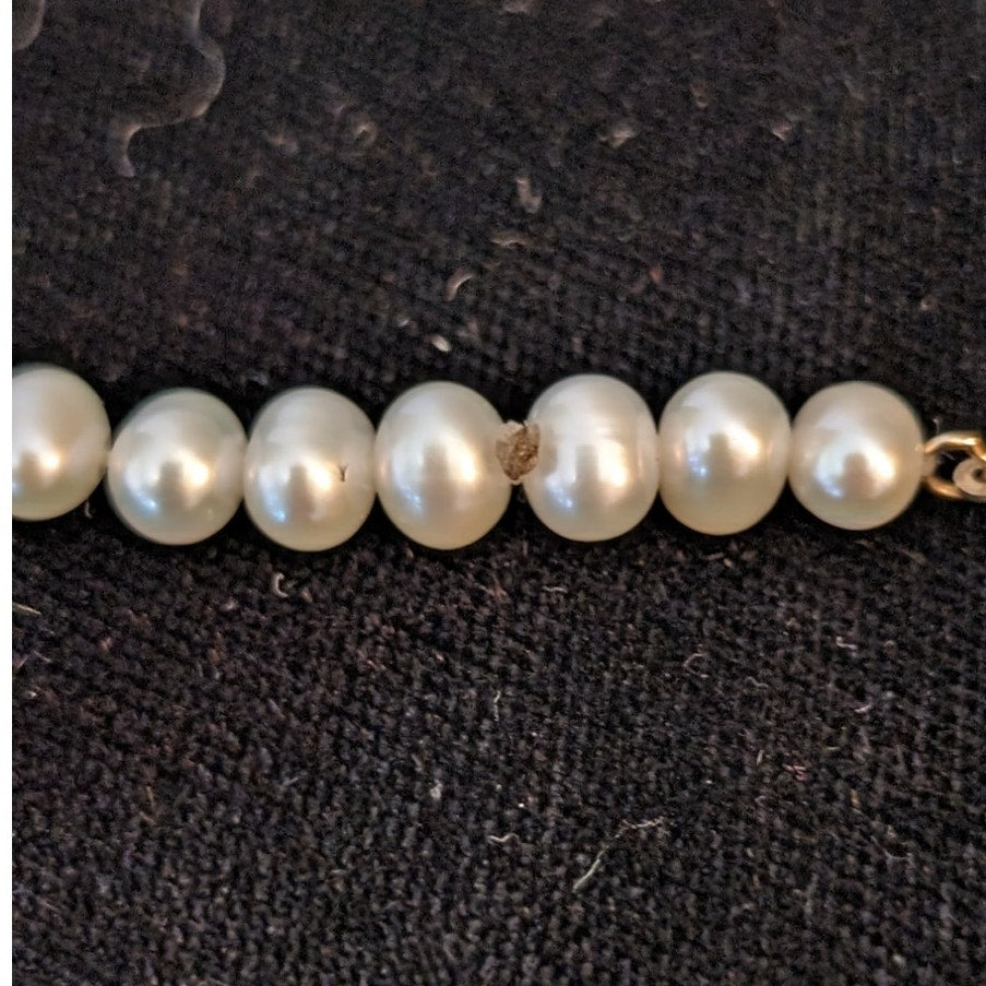 10K Yellow Gold JCM Jacmel Mauritius Freshwater Pearl Necklace and Bracelet Set