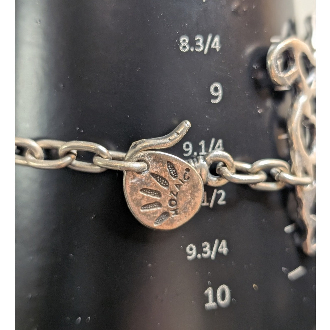 Mozaic Chunky Brutalist Filigree Chain Link Silver Tone Bracelet W/ Hook Clasp