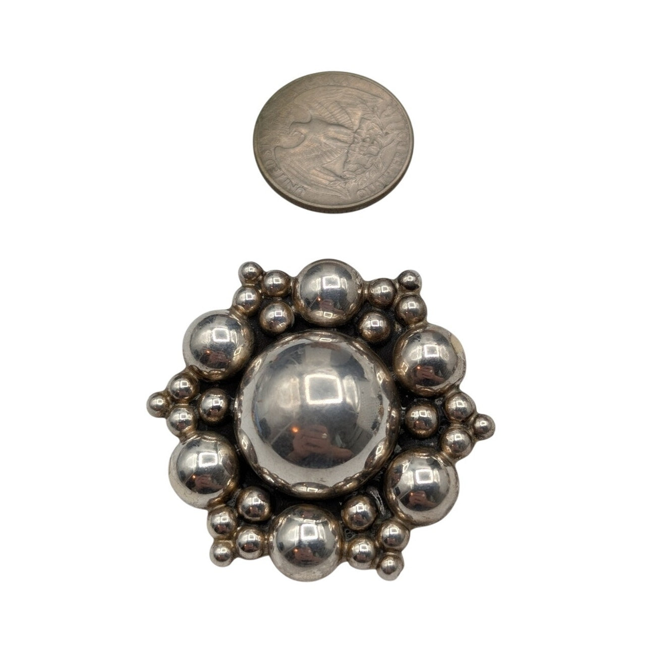 Single Vintage Carsi Sterling Silver Clip On Bubbles Design Earring TC-57