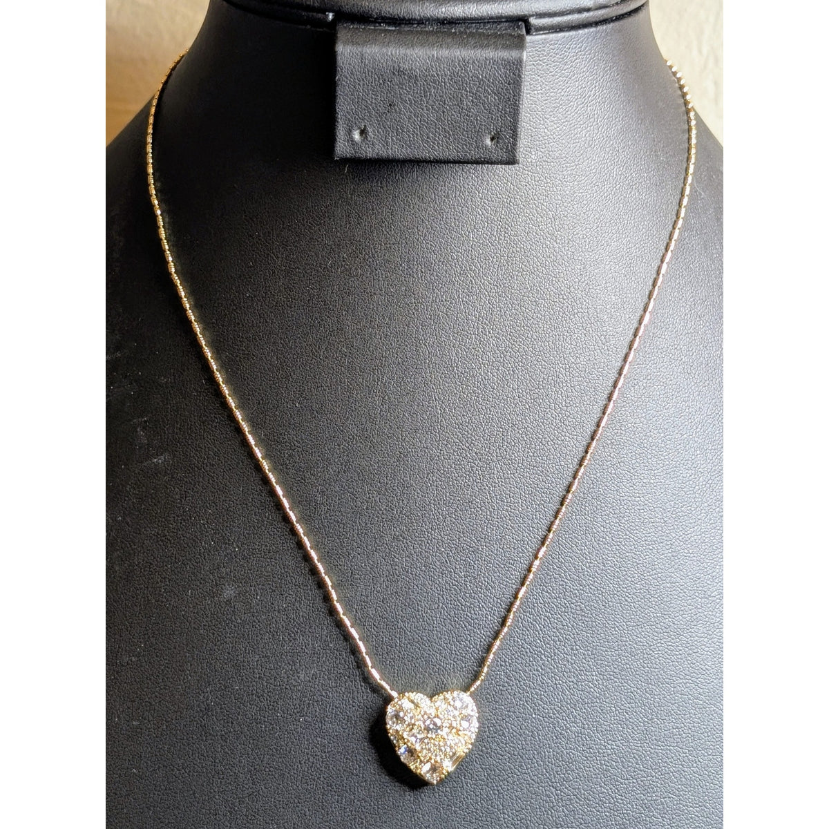 Brilliance 14k Gold Flash Plated Cubic Zirconia Baguette Heart Necklace
