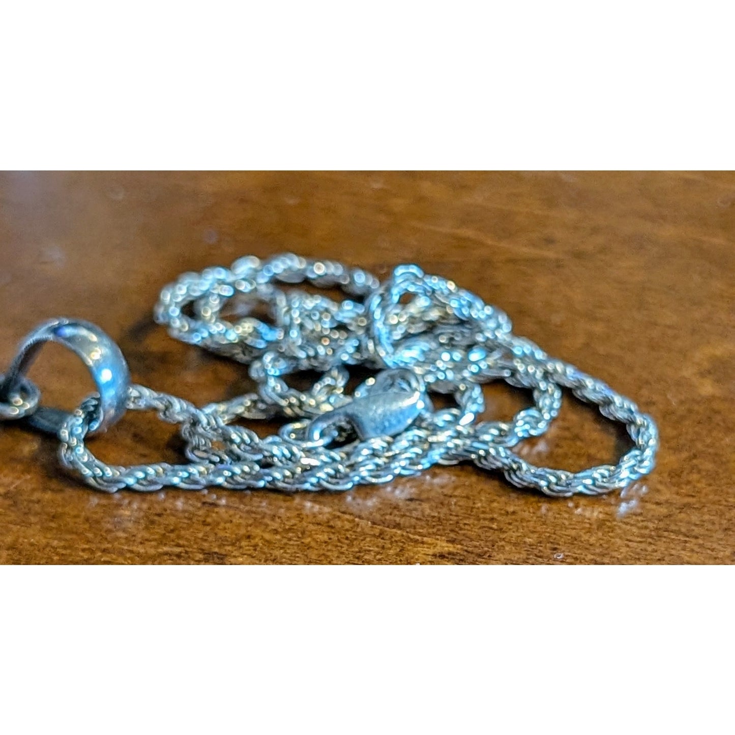 Blue Moonstone Teardrop Bali Wire Solid 925 Sterling Pendant Rope Chain Necklace