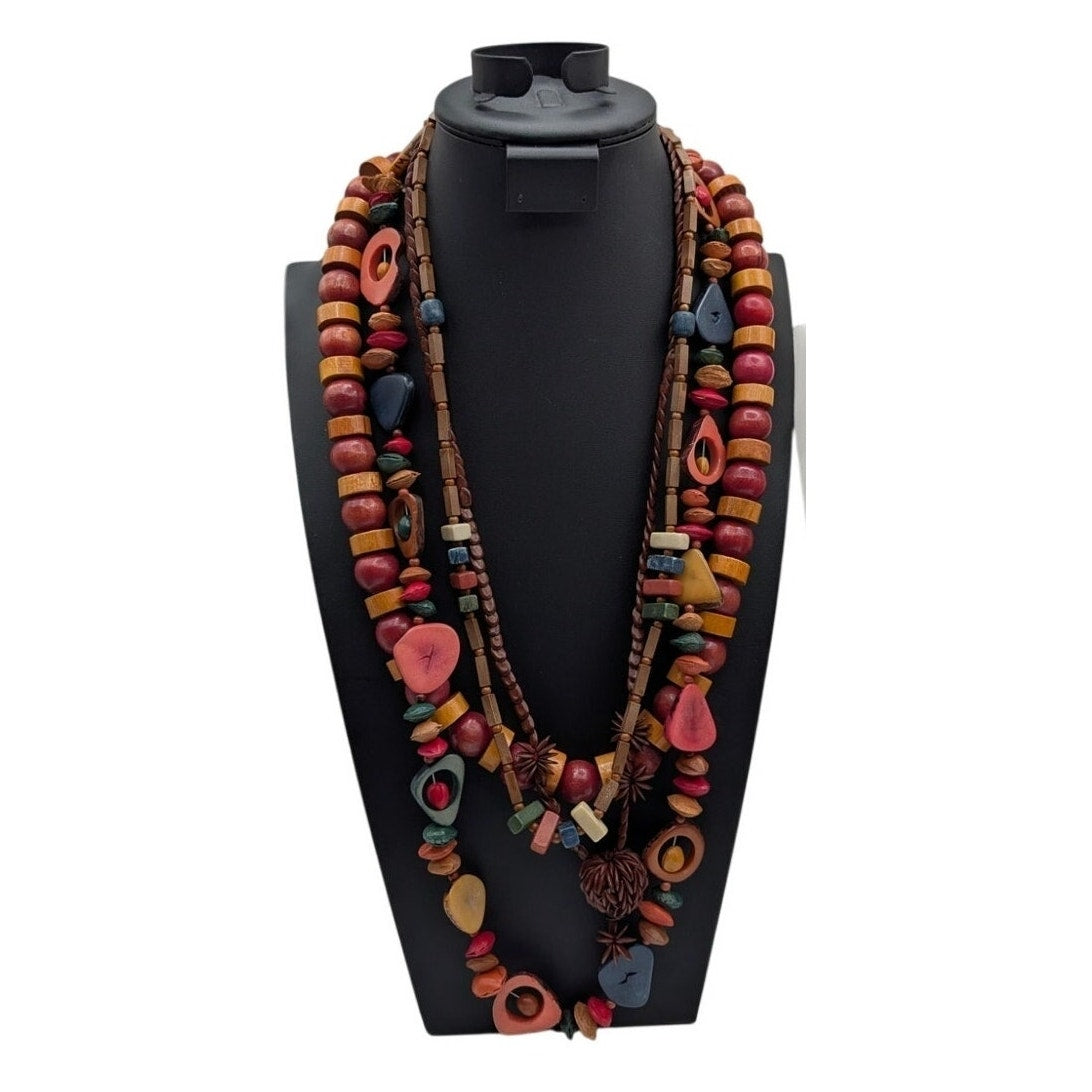 Reseller's Delight. Lot of Eleven Chunky Tribal Natural Beaded Necklaces