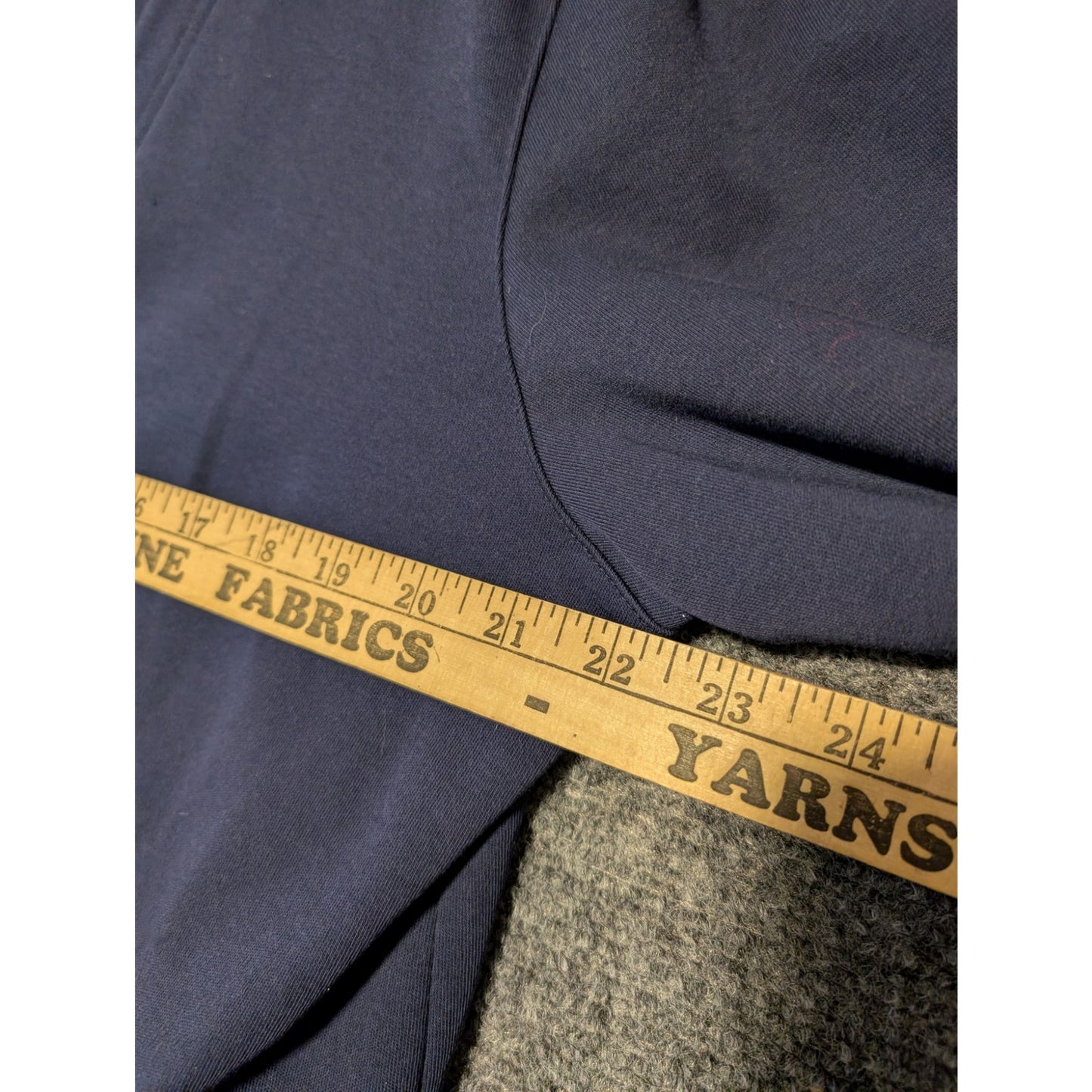 Vtg Lands'End Navy Button V-Neck Cotton Cardigan Sweater Womens' L (14-16)