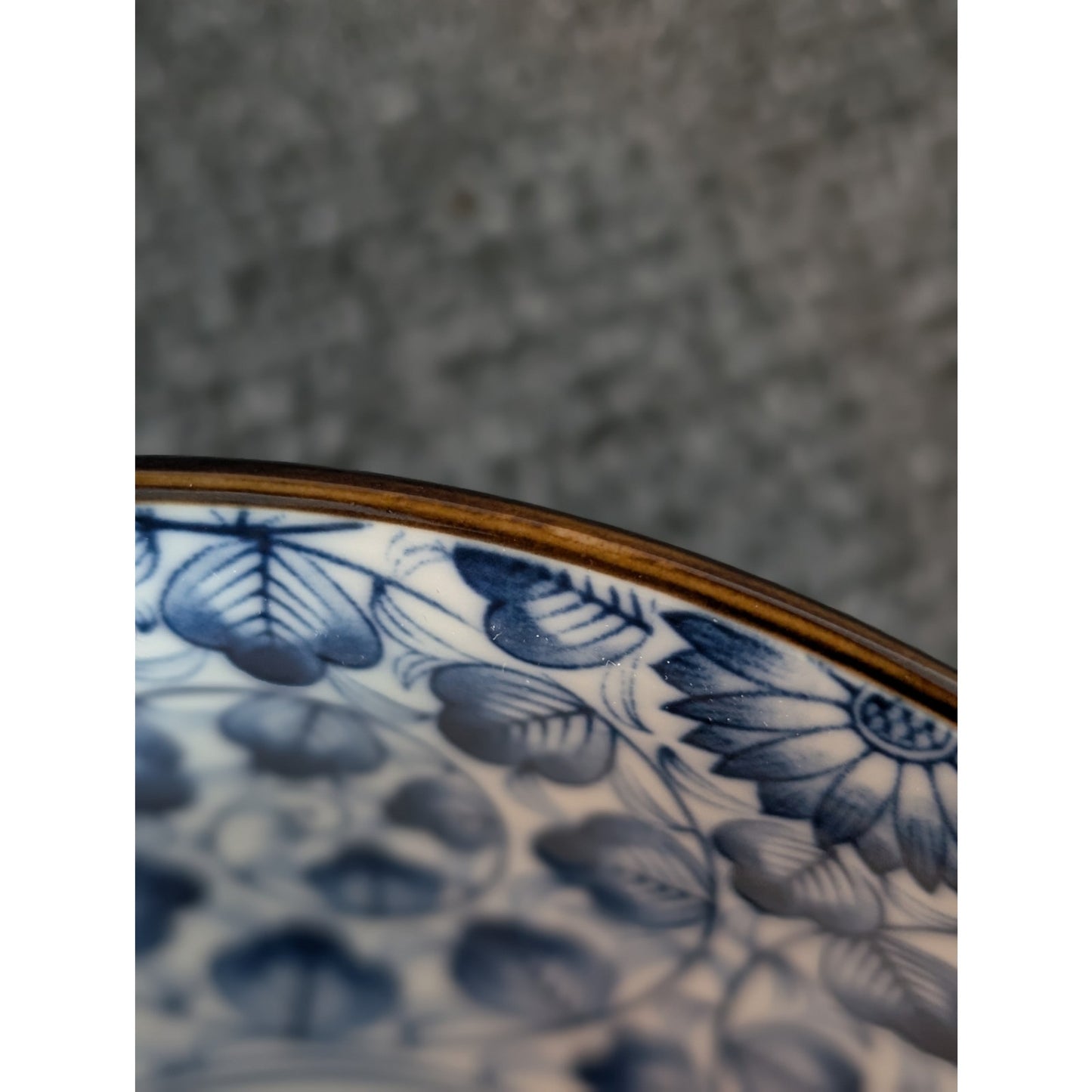Japanese Blue Floral Bone China Ramen Noodle Soup Rice Bowl