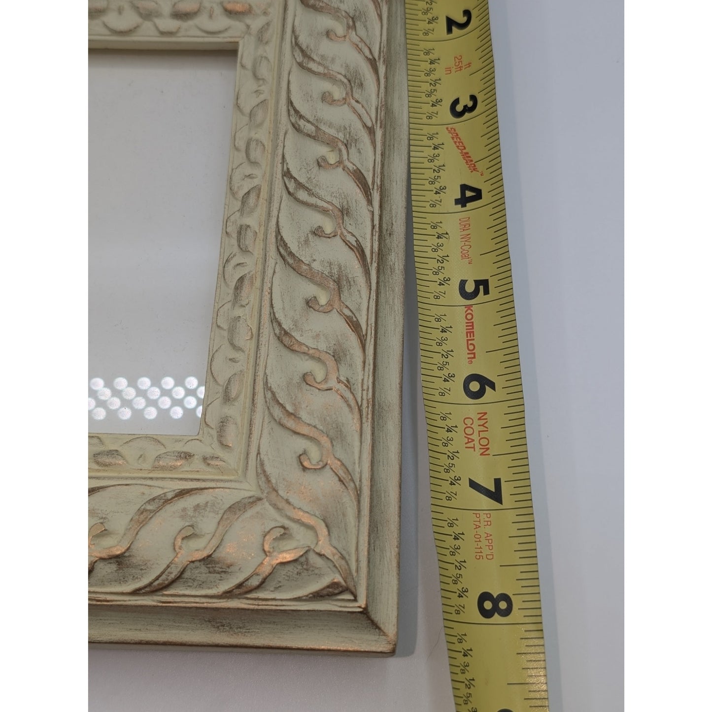 Vintage Carved Cream Gilded 5" X 7" Frame Under Glass