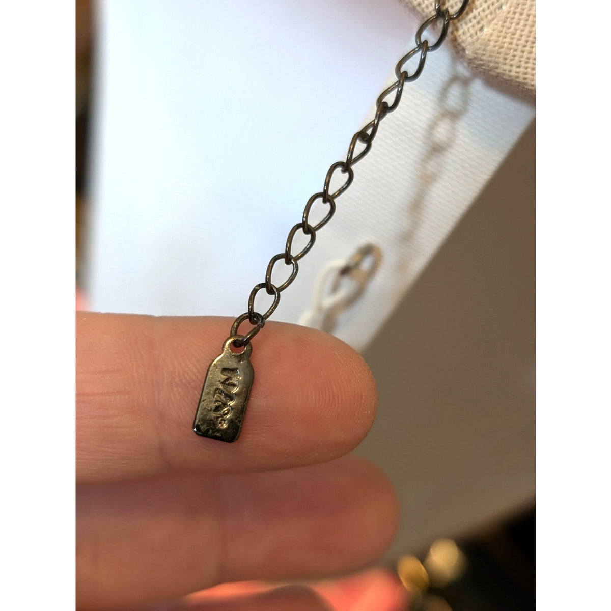 1928 Lavender Crystal Antiqued Chain Y Dangle 16"-19" Necklace
