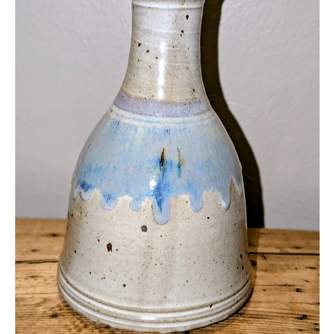 Signed Studio Pottery Drip Glaze Decanter Pottery W/ Cork Top