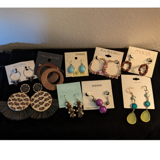 9 Pair Earring Lot Boho/Western/Dangles