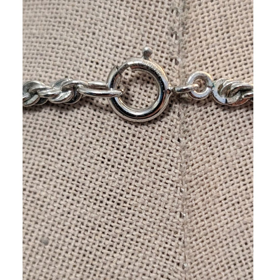 Vintage Marked Sterling 925 Rope Chain 24" Necklace