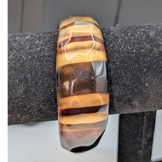 Vintage Tortoise Stripe Lucite Bangle Bracelet