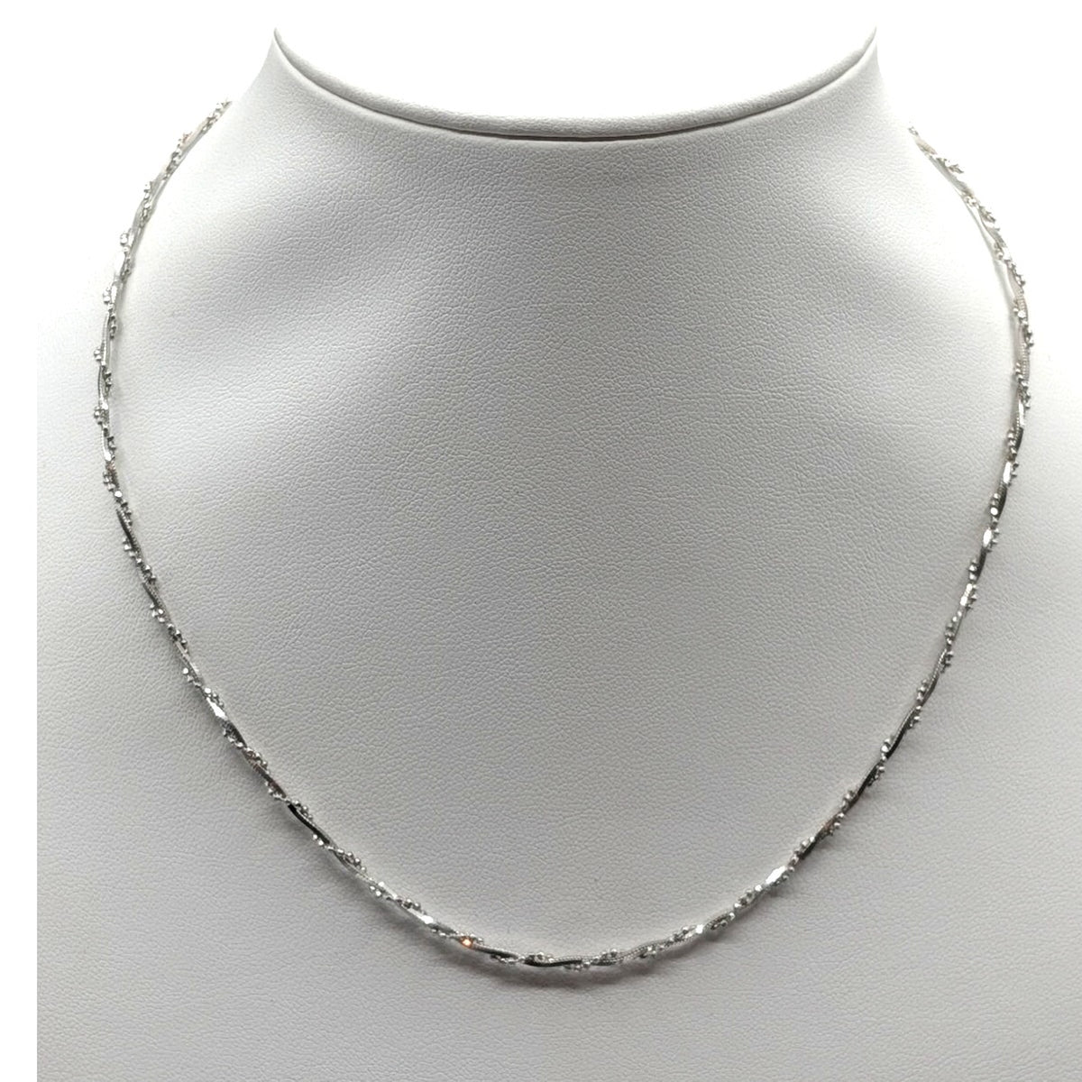 925 Italy Sterling Silver Square Snake Bead Ball Wrapped Chain 16" Necklace