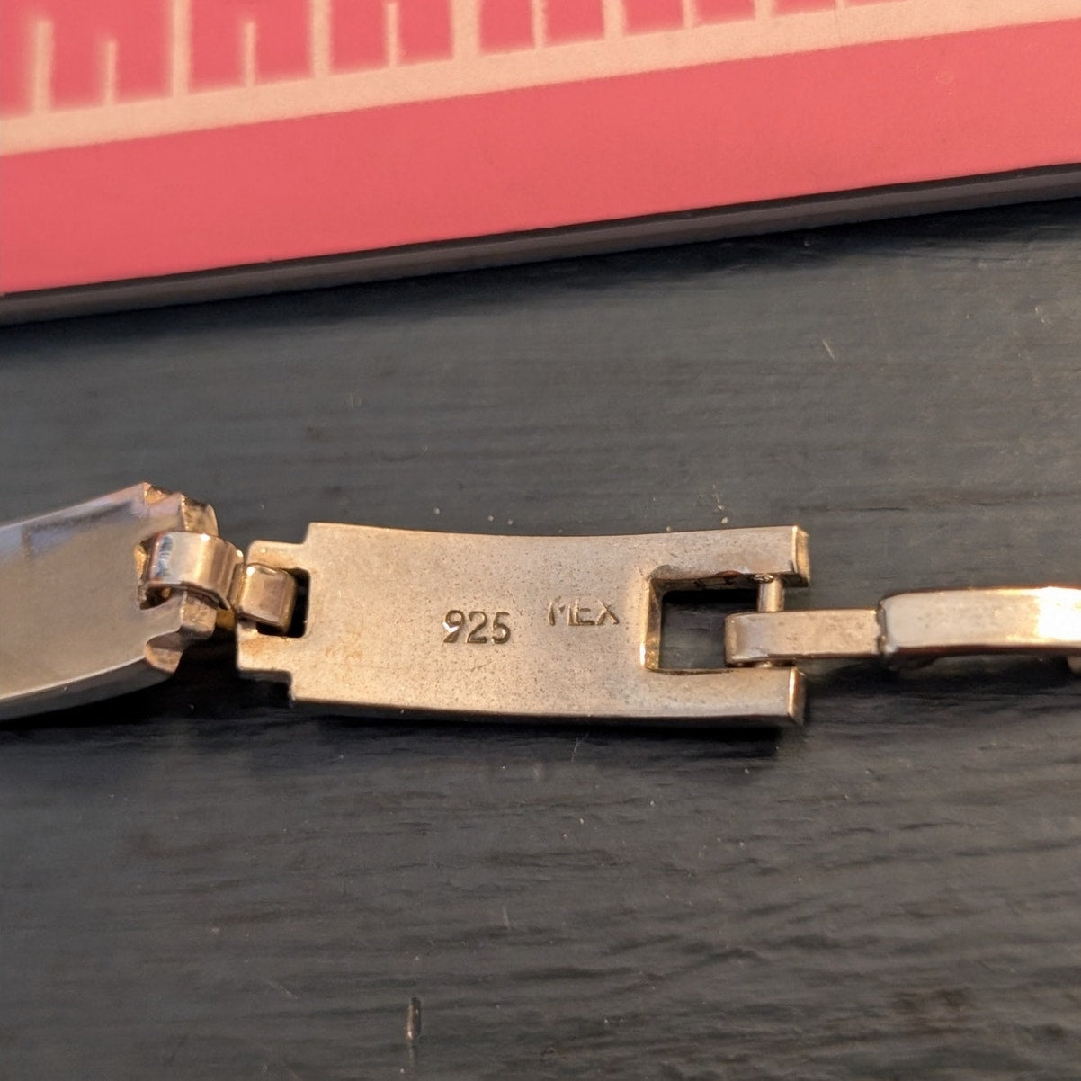 Vintage Marked 925 Mexico Sterling Silver Kokopelli Design Link Bracelet