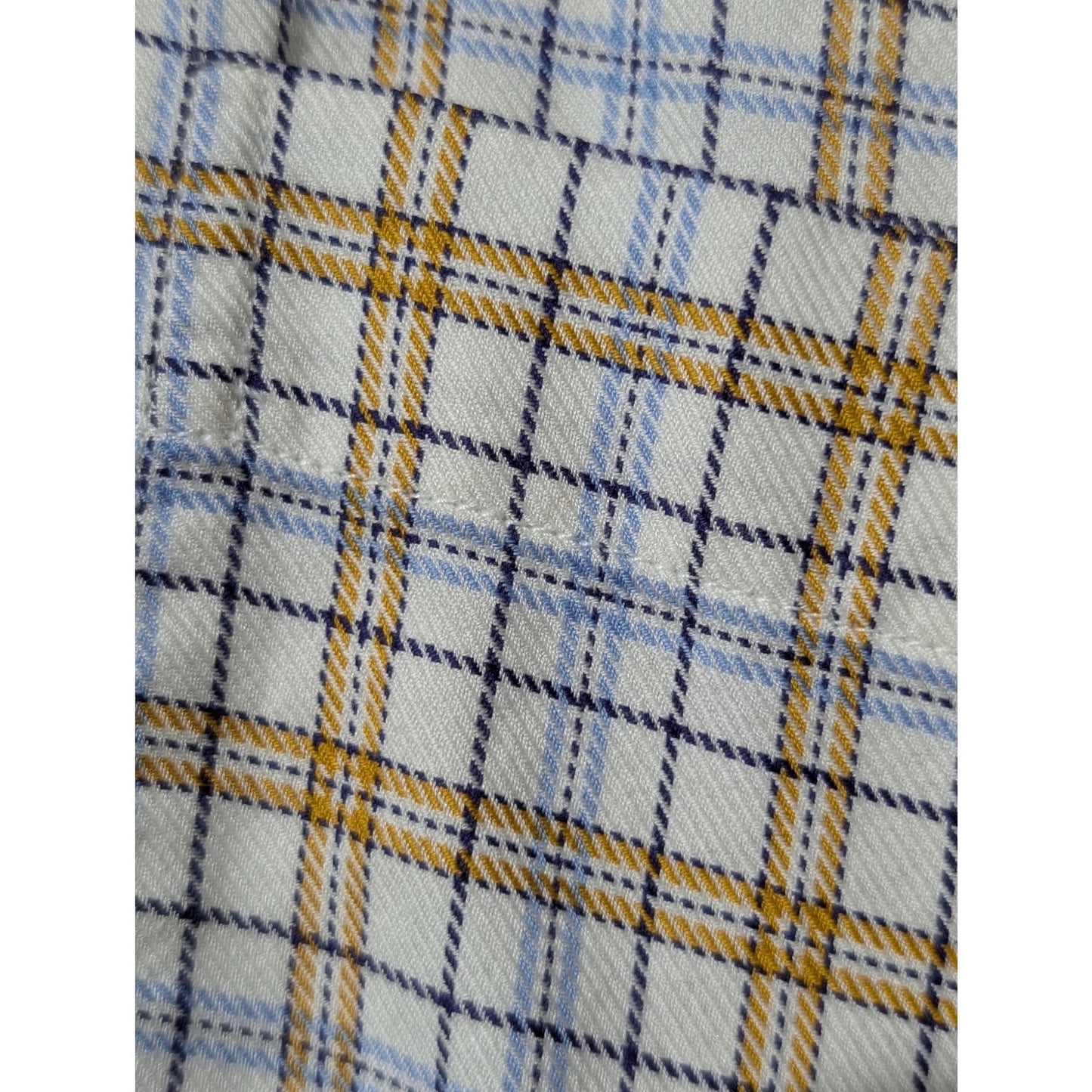 Bobby Jones Collection Woven in Italy Tan Blue Plaid Button Down Shirt Sz XXL