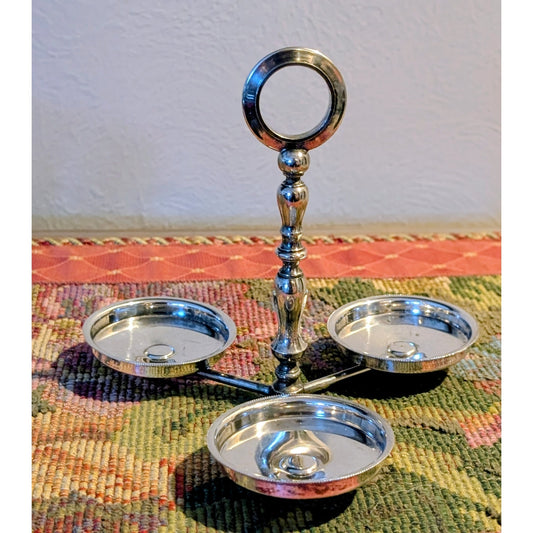 Vintage Silver Plated 3 Condiment Caddy Holder PM ITALY