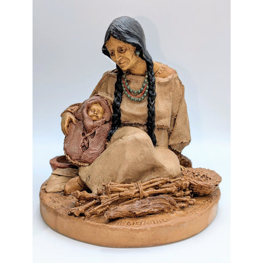 1985 Tom Clark Signed Nantahala and Little Bear Resin Sculpture