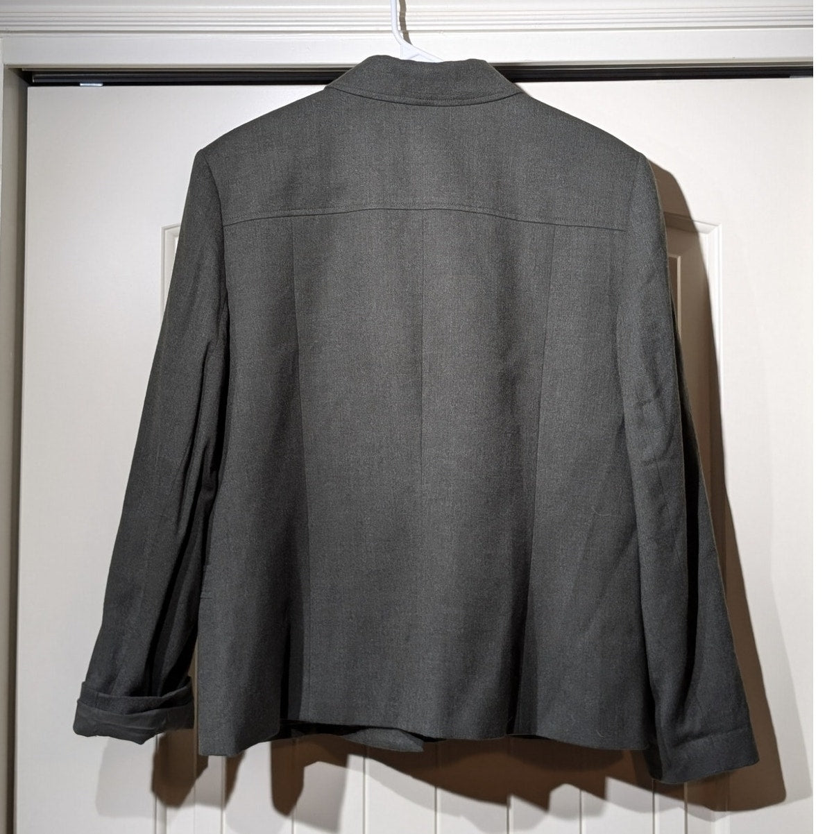 Vintage Talbot's Army Green Button Front Lined Wool Stretch Blazer Womens Sz 16