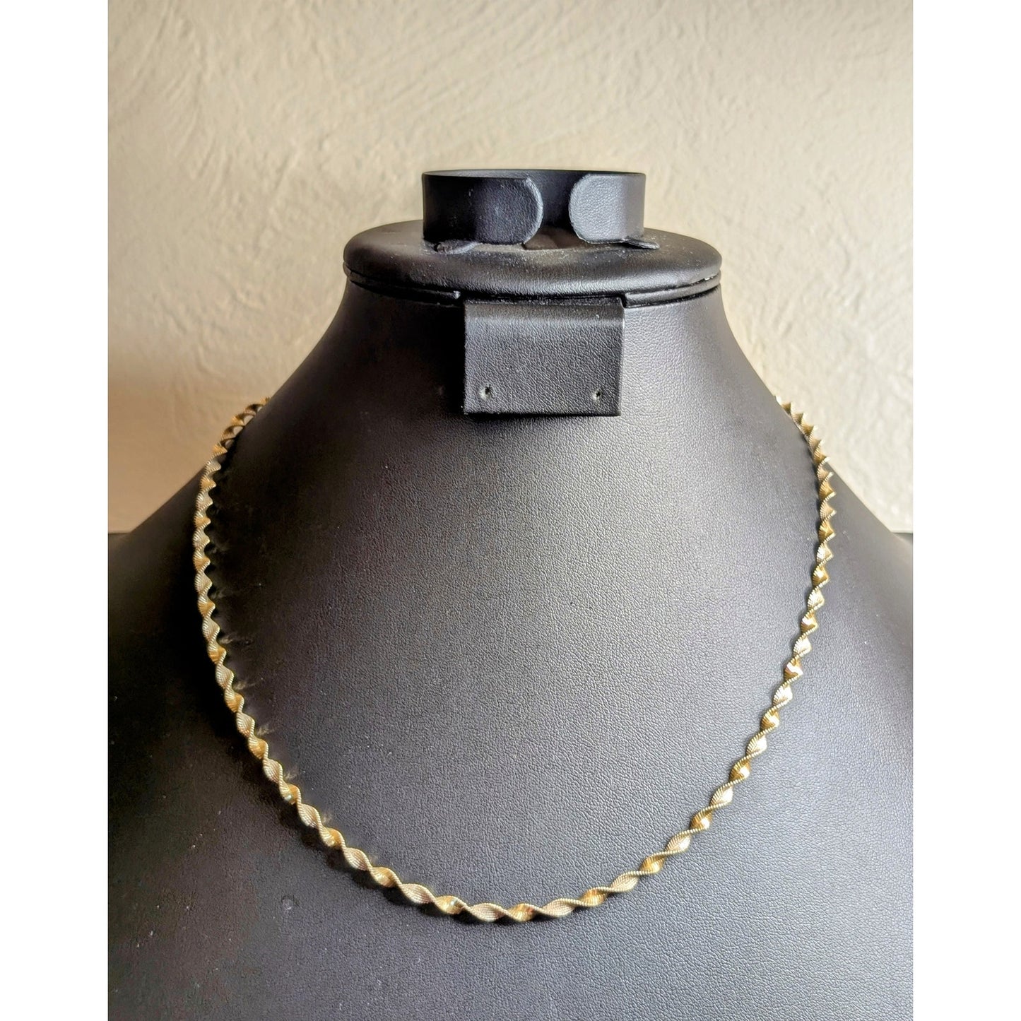 Vintage Twisted Two Tone 925 Italy Sterling Sparkling Gilded 20" Chain Necklace
