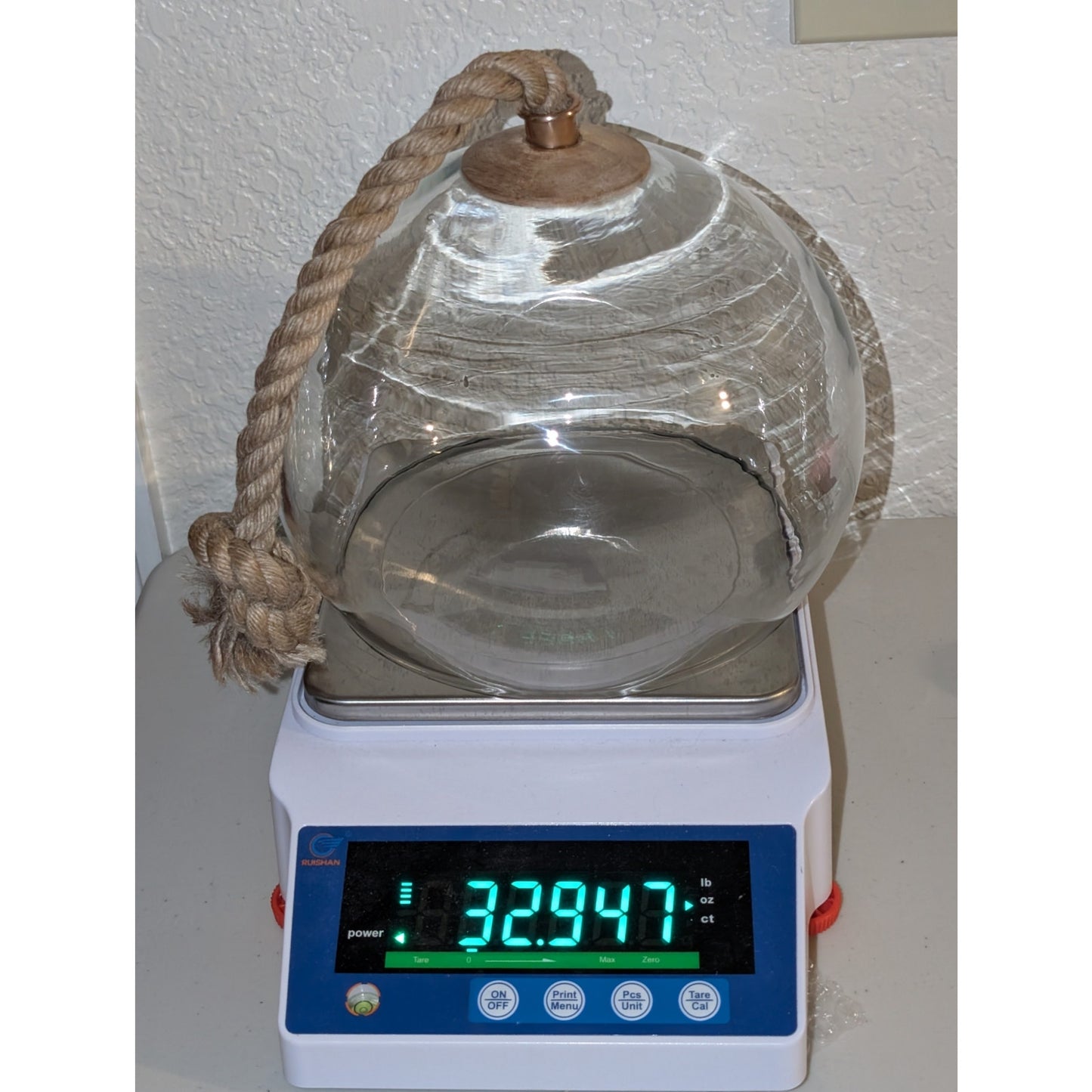 Nautical Rope Handled Domed Glass Cloche Decor
