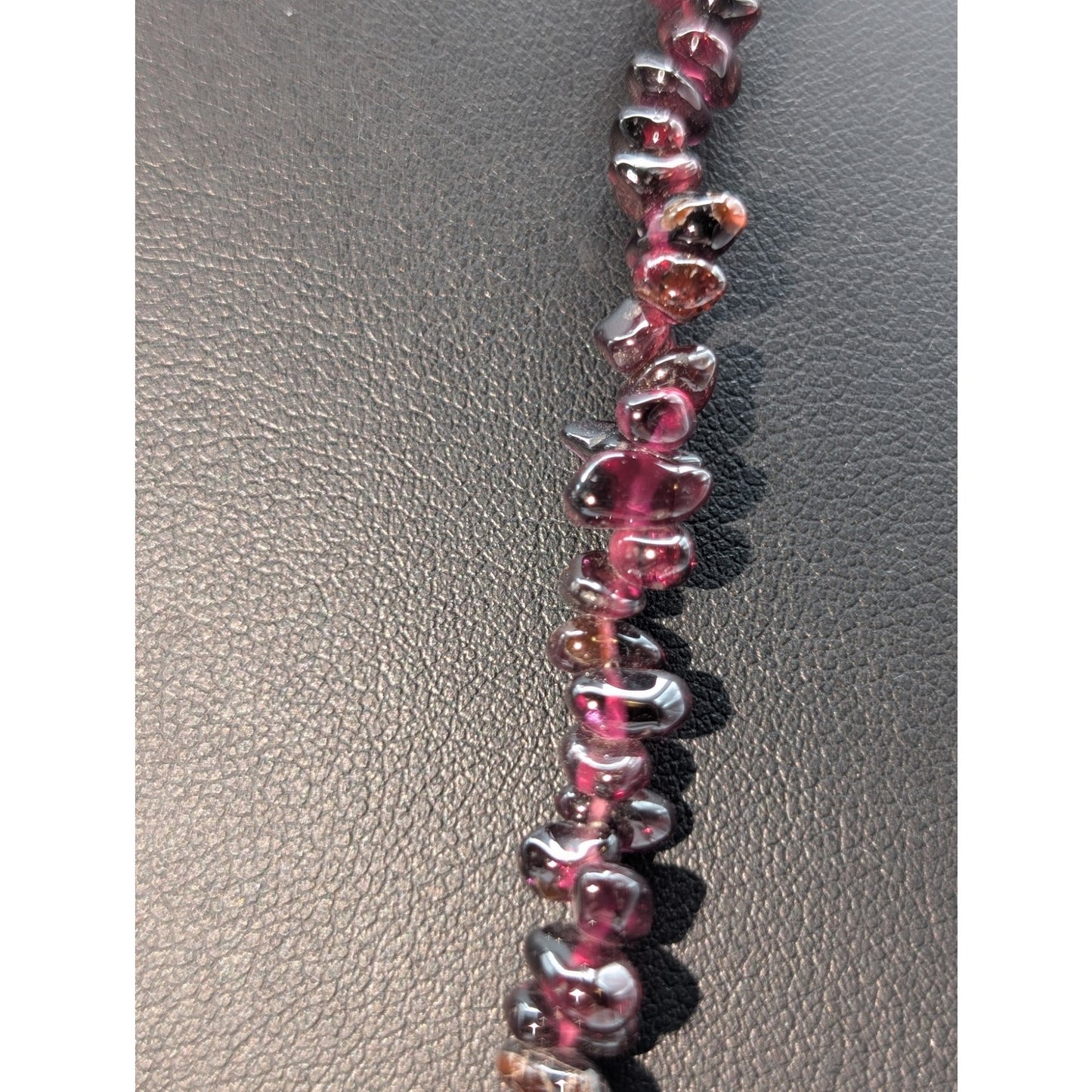 Gorgeous Vintage Tested Rhodolite Garnet Chip Bead Strand 34" Necklace
