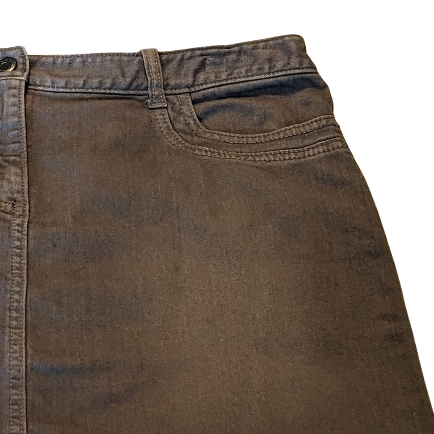 Ann Taylor Loft Women's Size 12 Taupe Denim Cotton Stretch Short Skirt