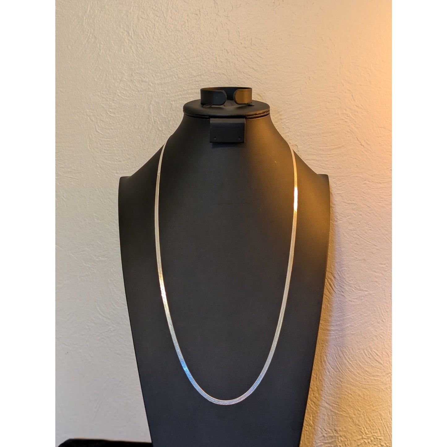 Vintage 925 Italy Sterling Silver 30" Long 4mm Herringbone Chain