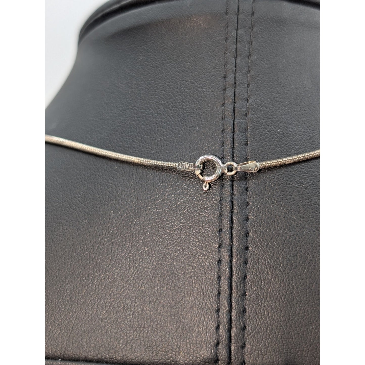 Vtg 925 Italy Sterling Silver Bezel Set CZ Solitaire Pendant Chain 16" Necklace