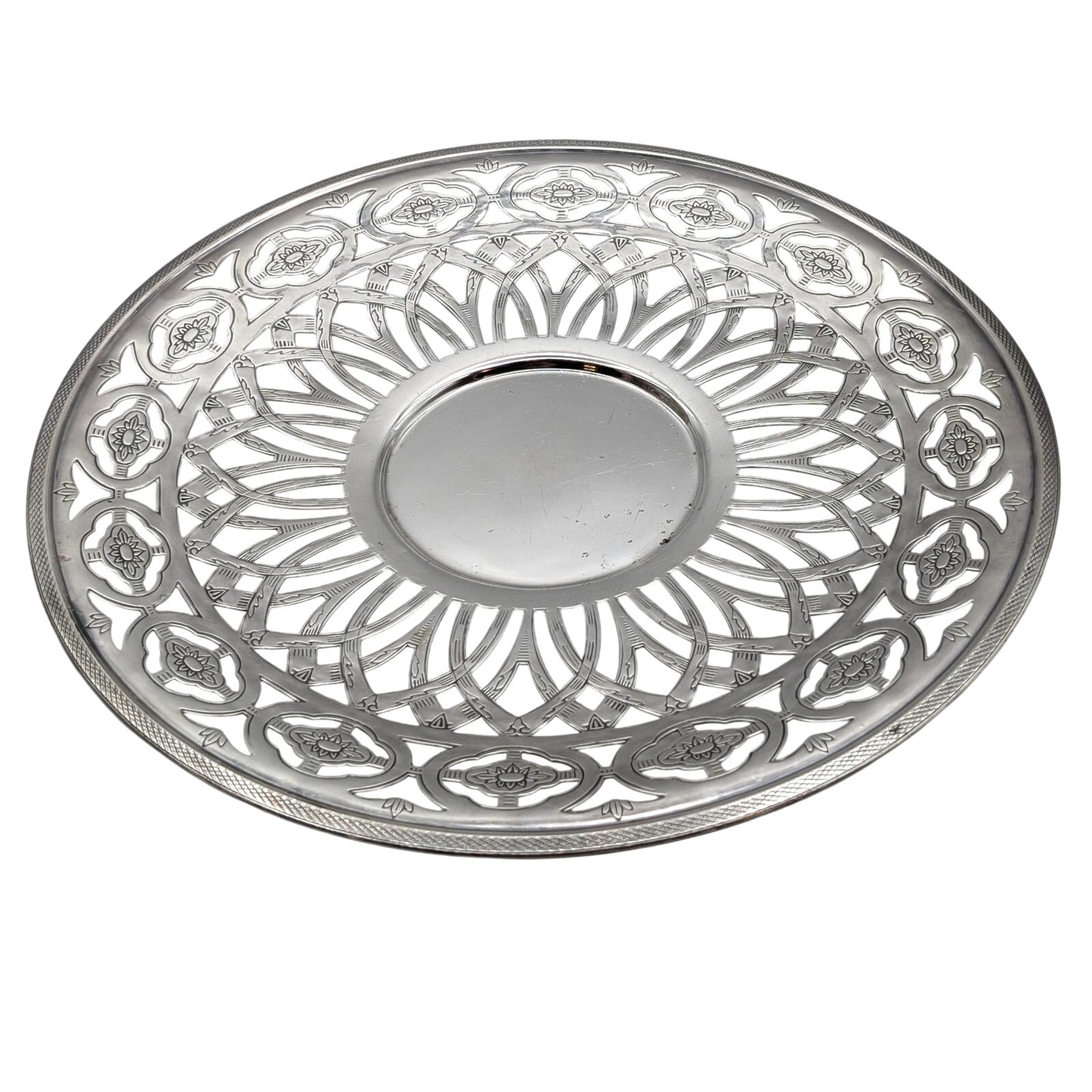 Vintage Rogers Silverplate Cut Out Etched Design Plate