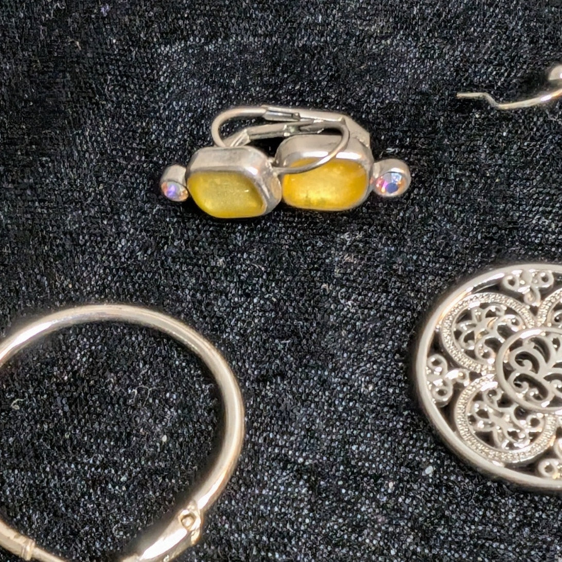 Ten Pair of Silver Tone Earring Jewelry Lot