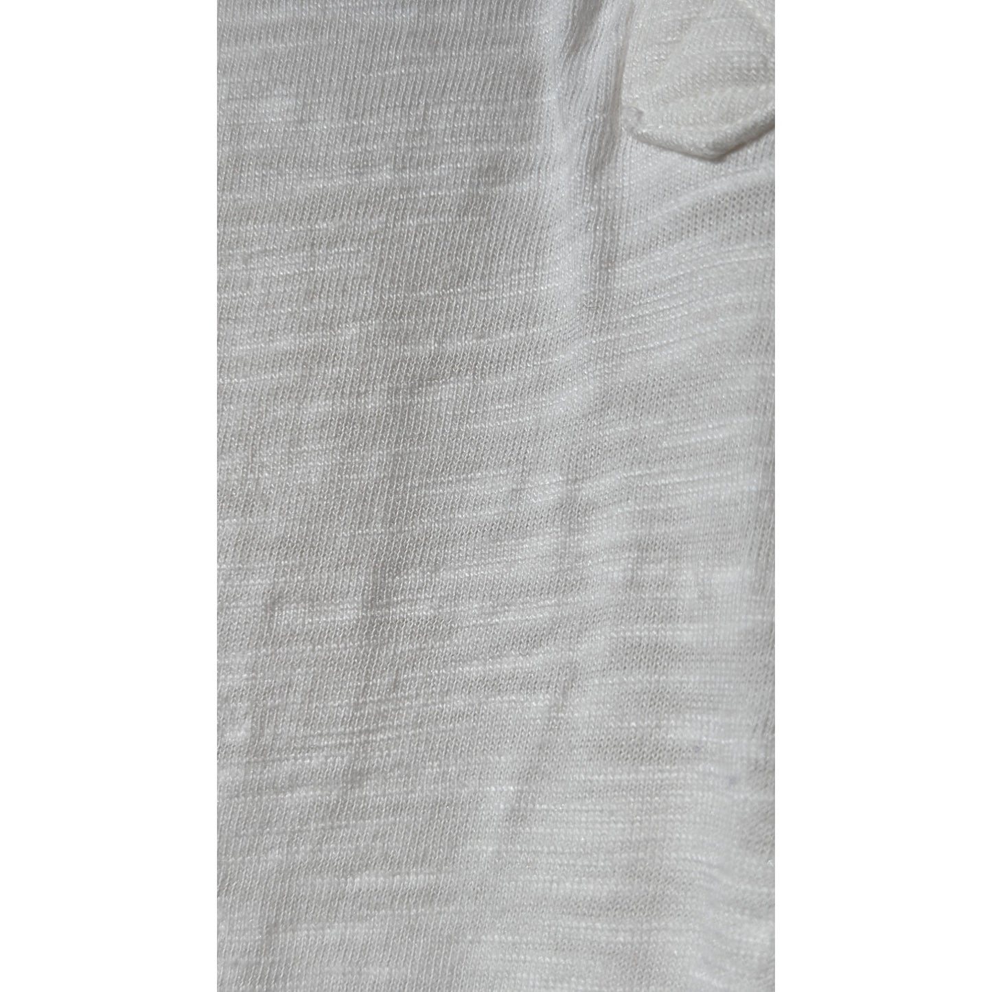 Chico's Sharkbite Hem White V-Neck 'The Ultimate Tee' Chico's Sz 1 (US M)