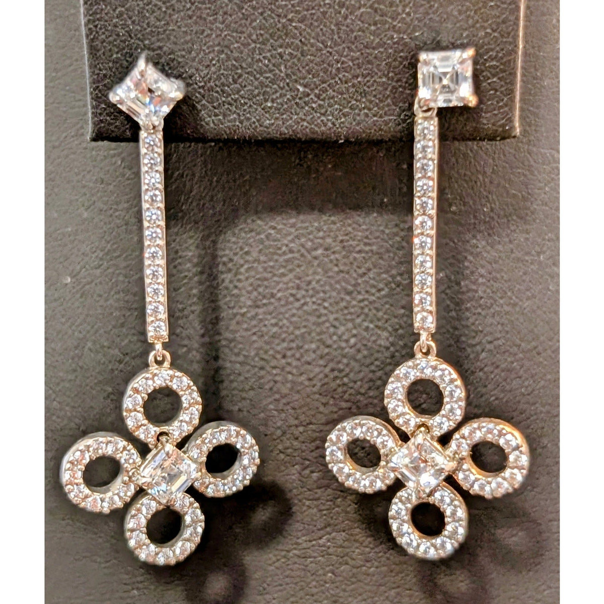 Signed Daniel K DANI 'Clover' Drop Sterling Silver Earrings & Necklace Set