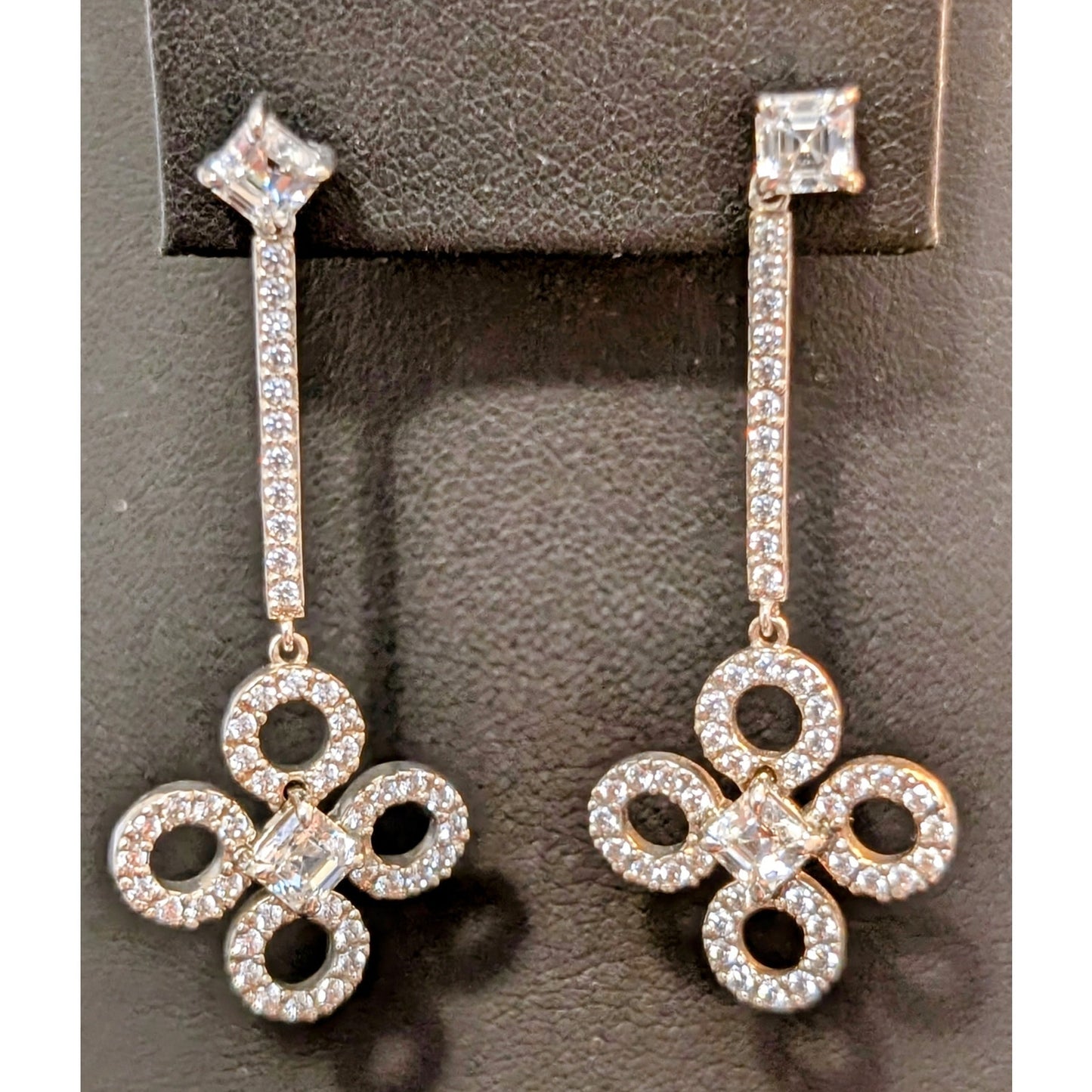 Signed Daniel K DANI 'Clover' Drop Sterling Silver Earrings & Necklace Set
