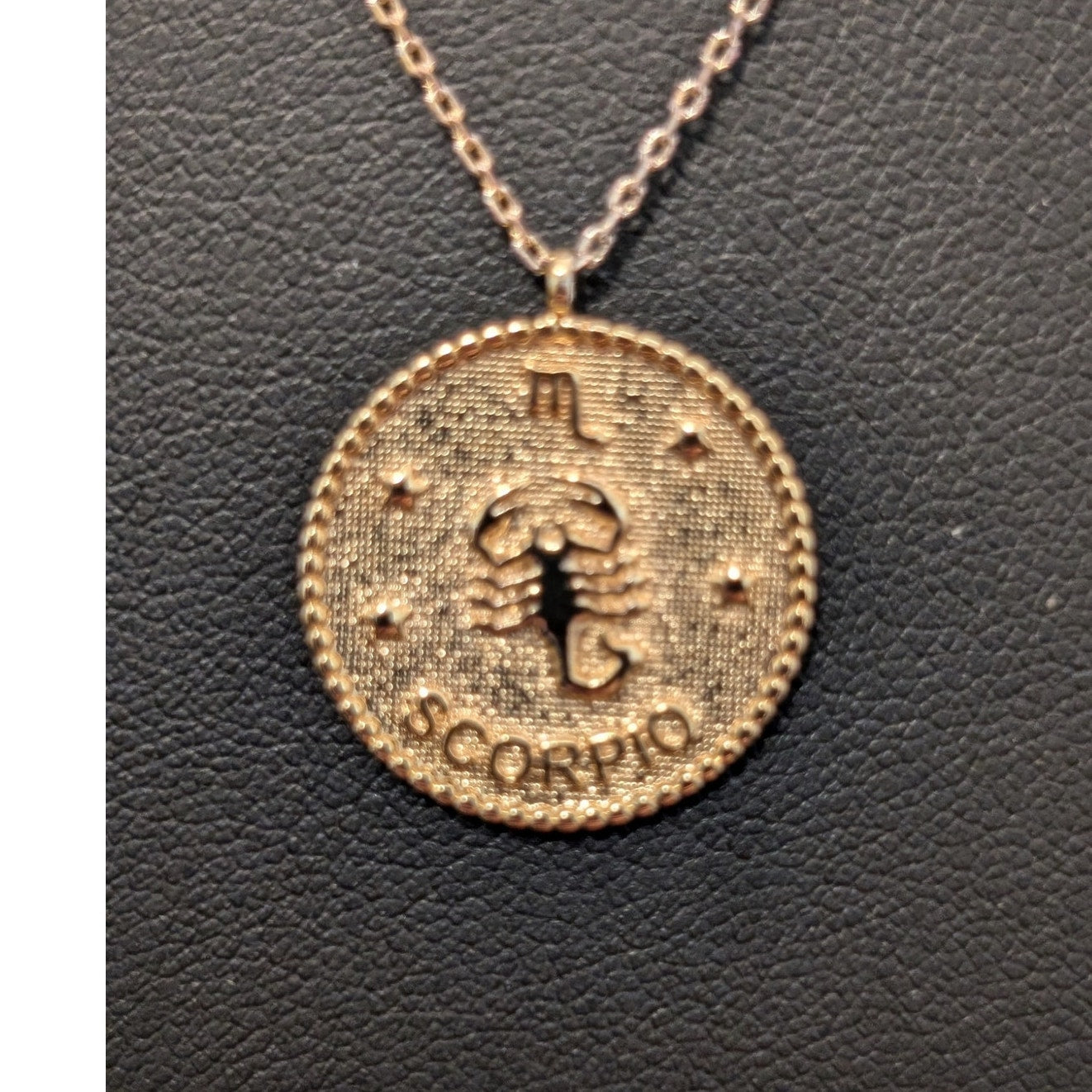 Gold Tone Scorpio Pendant Necklace