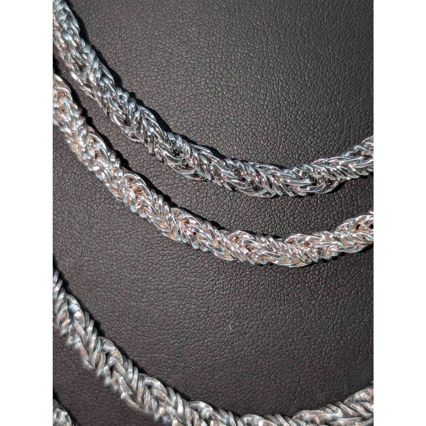 Chico's Chunky Multi-Chain Multi-Shade of Silver Tone 17.5"-21.5" Necklace