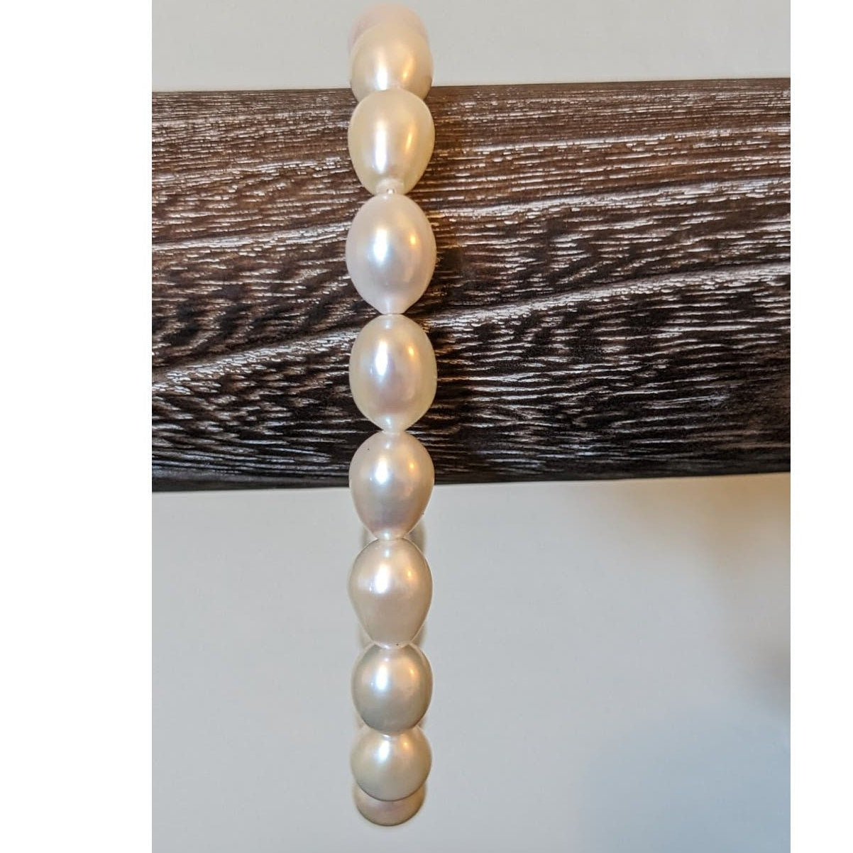 925 Sterling Silver Clasp 18 Drop-Shaped Genuine Pearl Bracelet