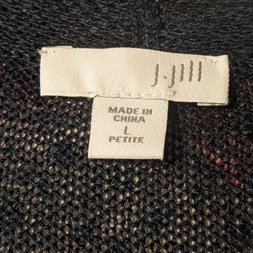 J. Jill Linen Blend Lightweight Blue Open Front Cardigan Duster Womens Petite L