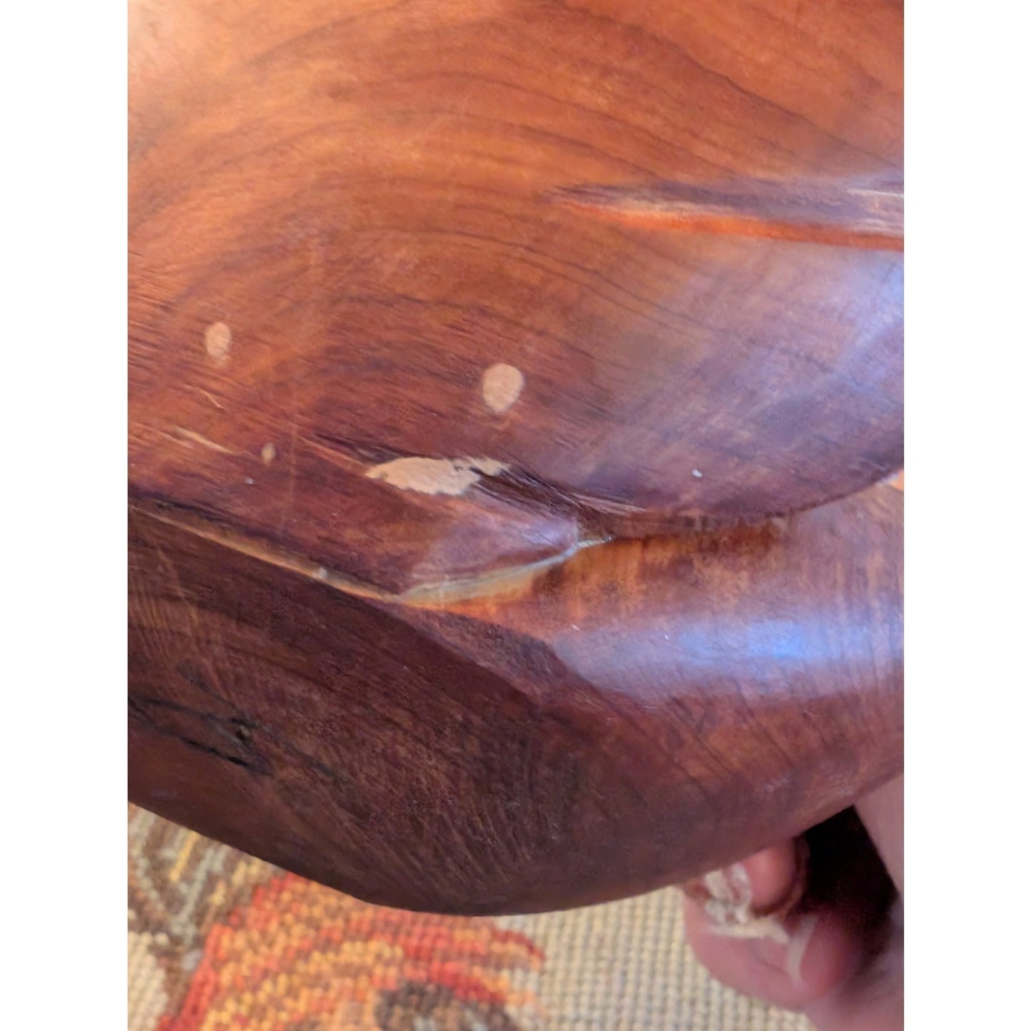 Vintage Signed by Artist Graceful Wood Carved Swan Sculpture