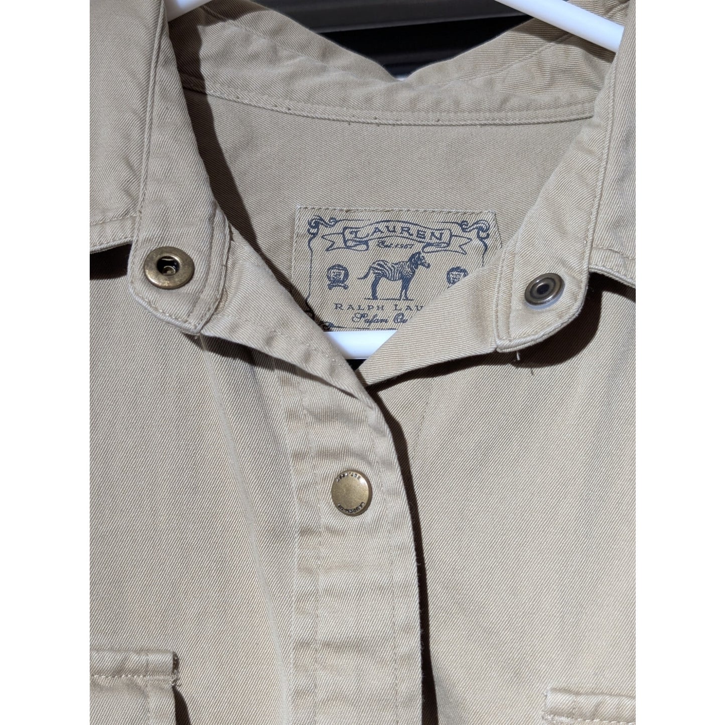 Lauren Ralph Lauren Safari Field Shirt Khaki Utility Pockets Unisex Size Medium