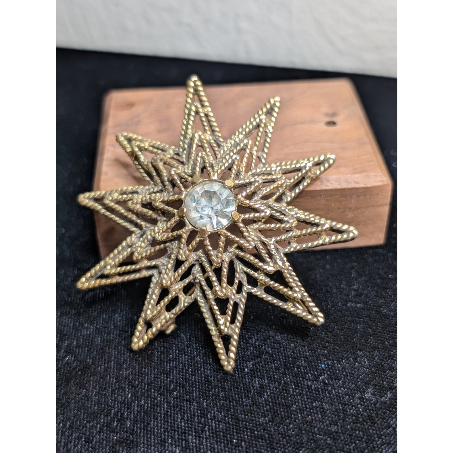 Vintage 1960s Tara Star Retro Brass Open Work Brooch