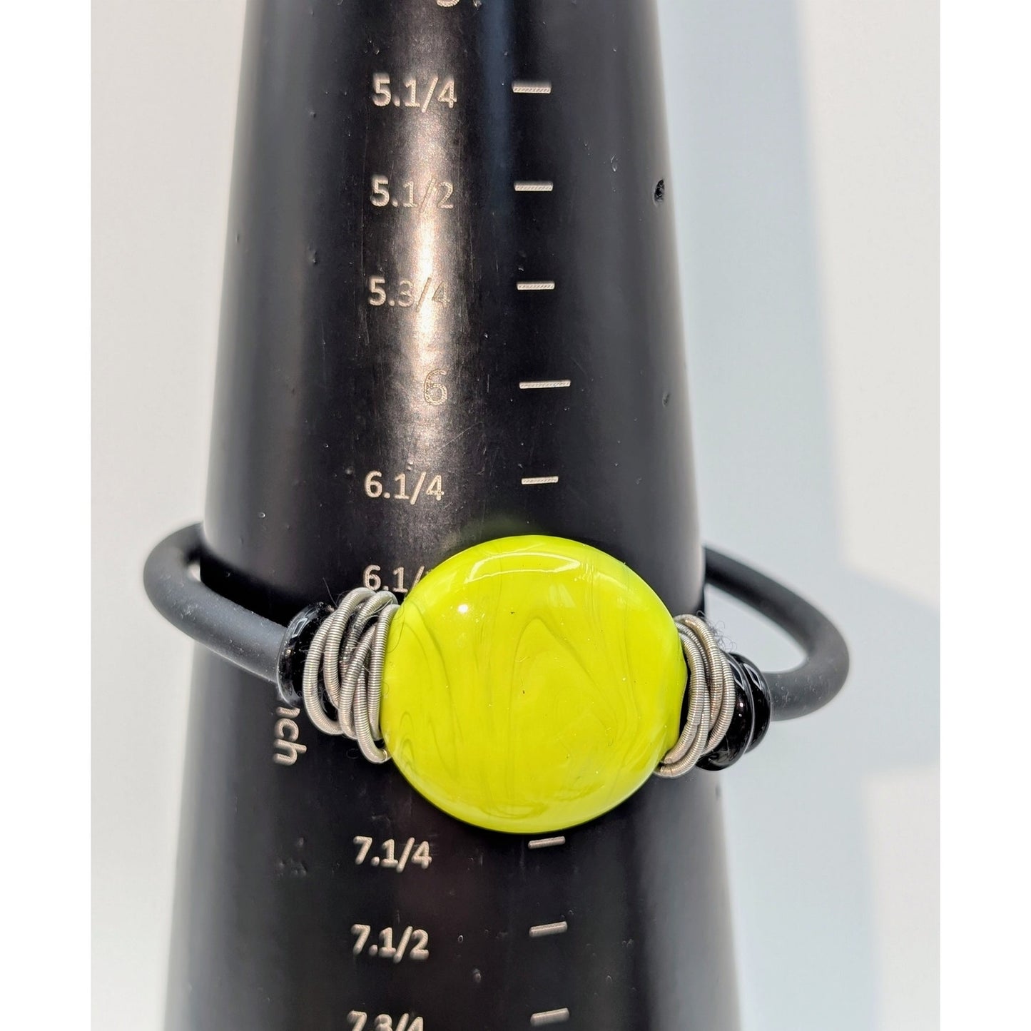 Made in Italy Lime Green Murano Glass Rubber Wrap Bracelet