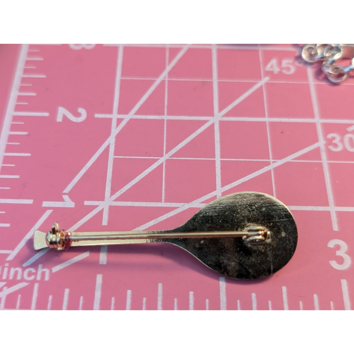 Whimsical Gold Tone Tennis Racket Pin